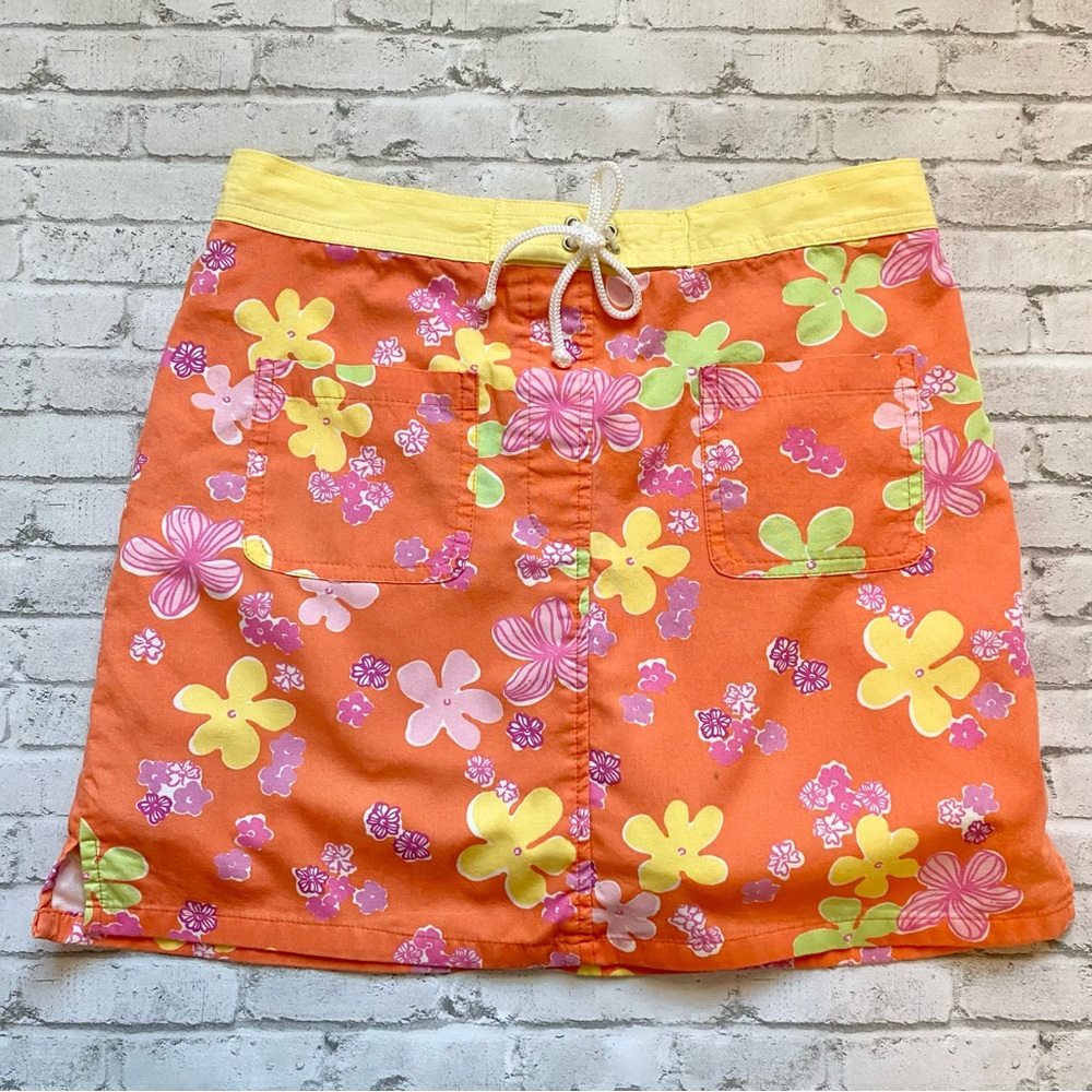 Vintage Lilly Pulitzer Y2K  Pink and Yellow Hawaiian Floral Skirt